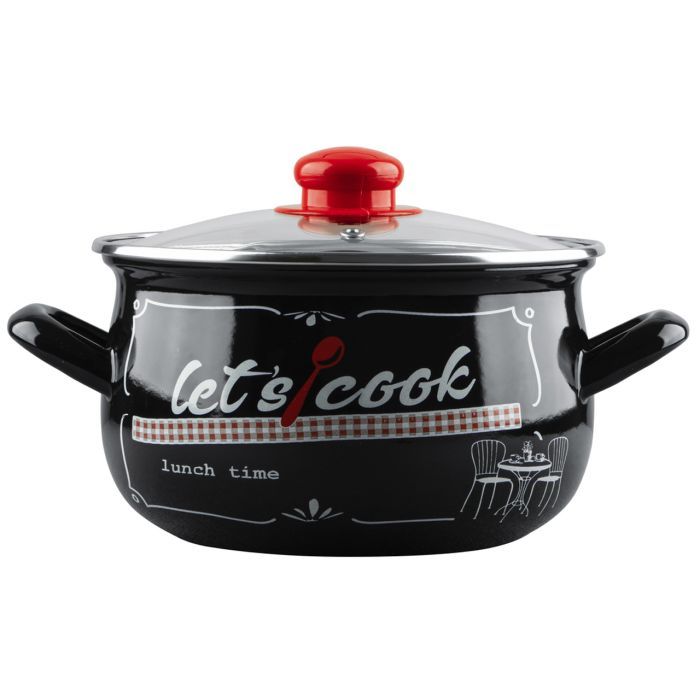 Кастрюля Gusto "Давайте готувати" Ч 24 см 5,7 л (GT-T-124-LCB)