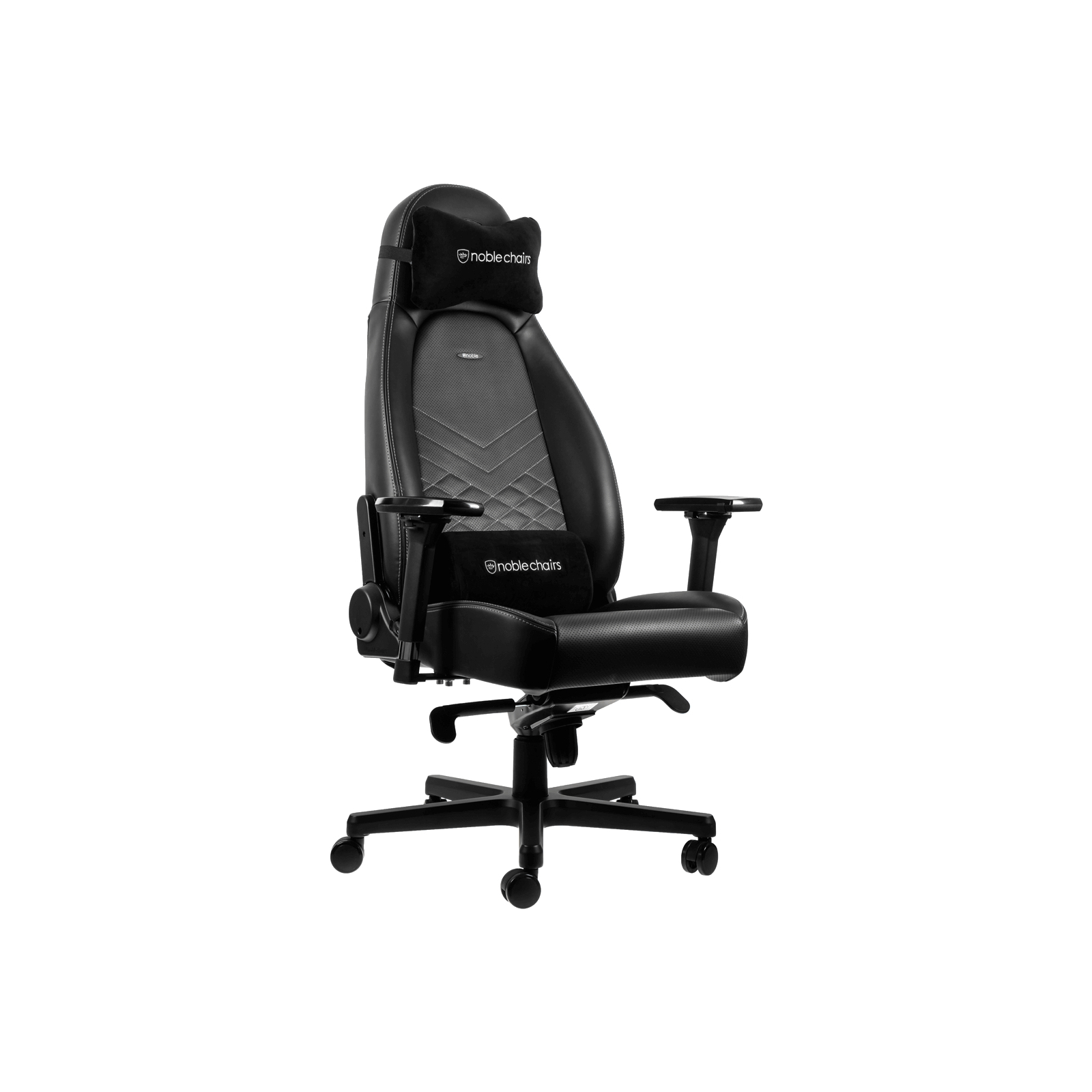 Крісло ігрове Noblechairs Icon Black/Platinum White (NBL-ICN-PU-BPW)