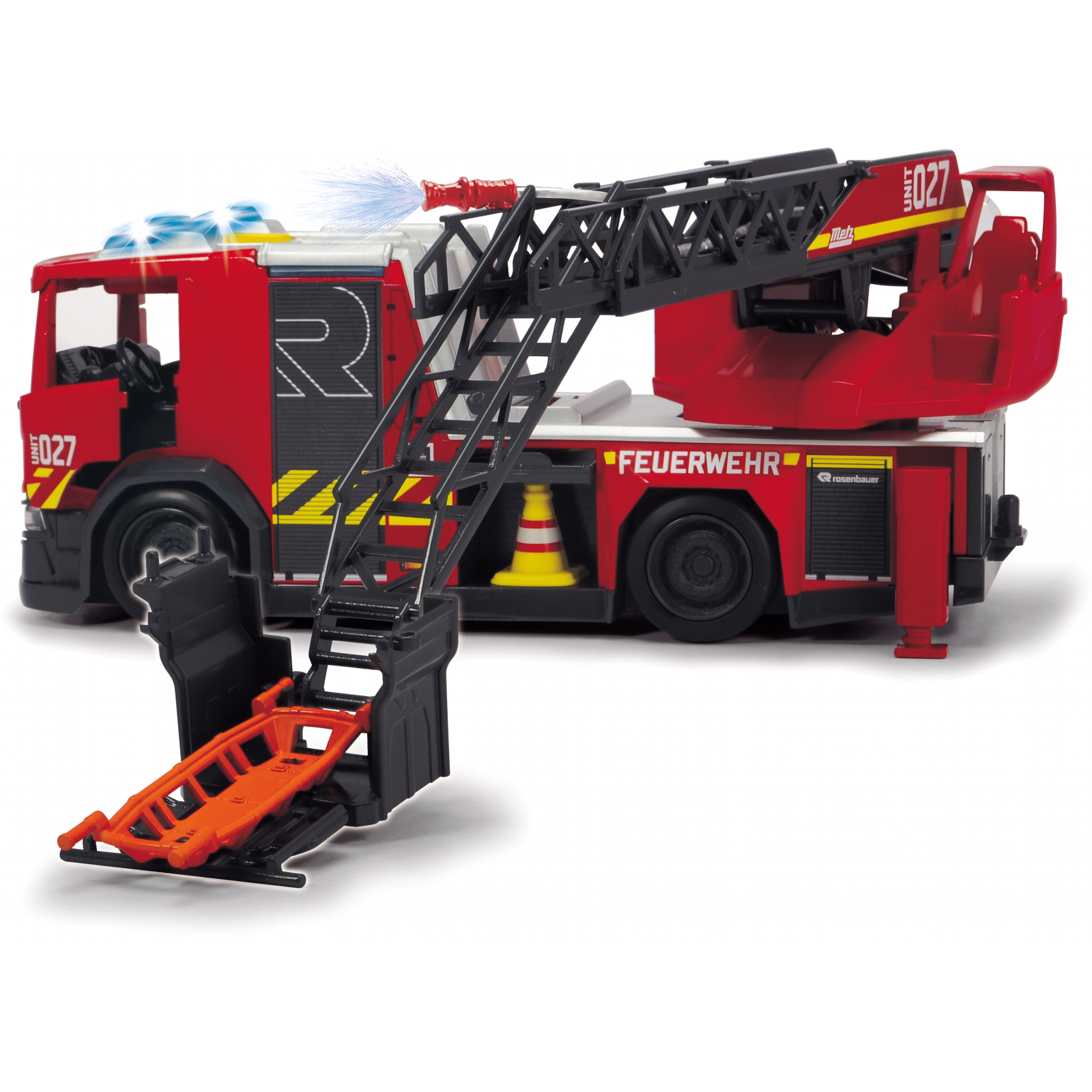 Спецтехника Dickie Toys Пожарная машина Скания с телескопической стремянкой, со звуком и световыми эффектами 35 см (3716017) изображение 3
