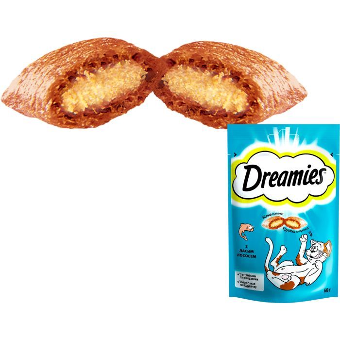 Ласощі для котів Dreamies з лососем 60 г (4008429037962) зображення 3