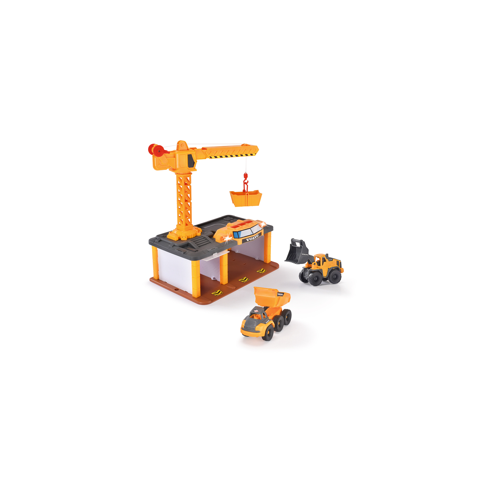 Игровой набор Dickie Toys Вольво. Строительная станция со звуковыми и световыми эффектами, 2 машины (3726009) изображение 2