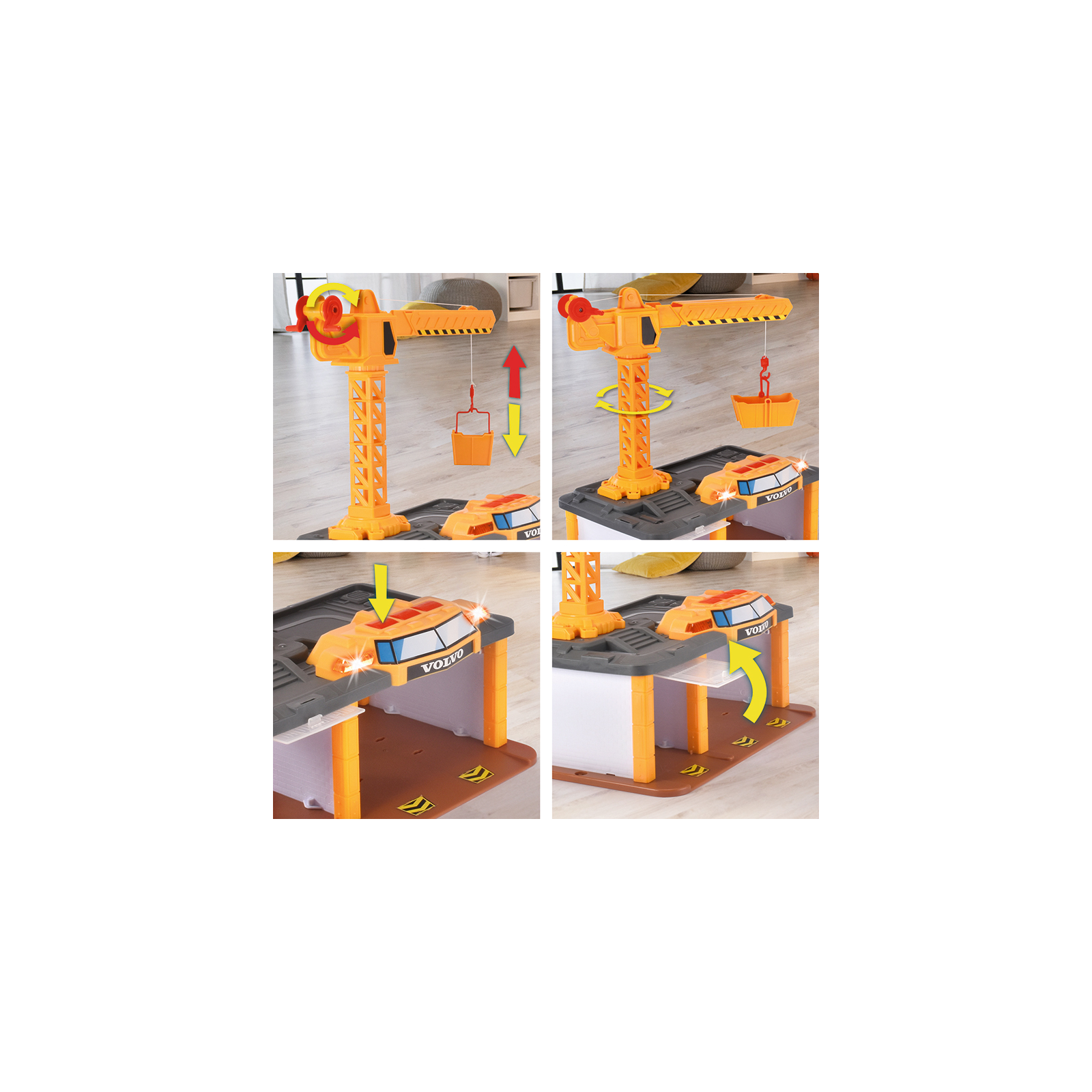 Игровой набор Dickie Toys Вольво. Строительная станция со звуковыми и световыми эффектами, 2 машины (3726009) изображение 3