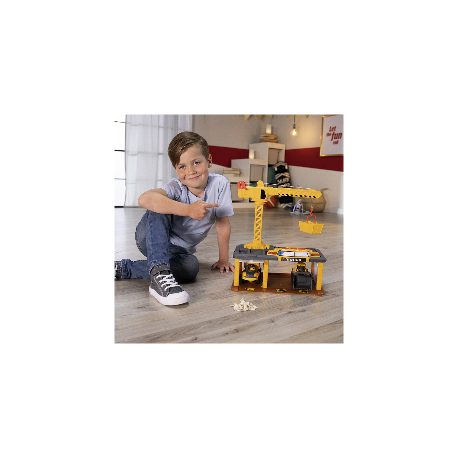 Игровой набор Dickie Toys Вольво. Строительная станция со звуковыми и световыми эффектами, 2 машины (3726009) изображение 4