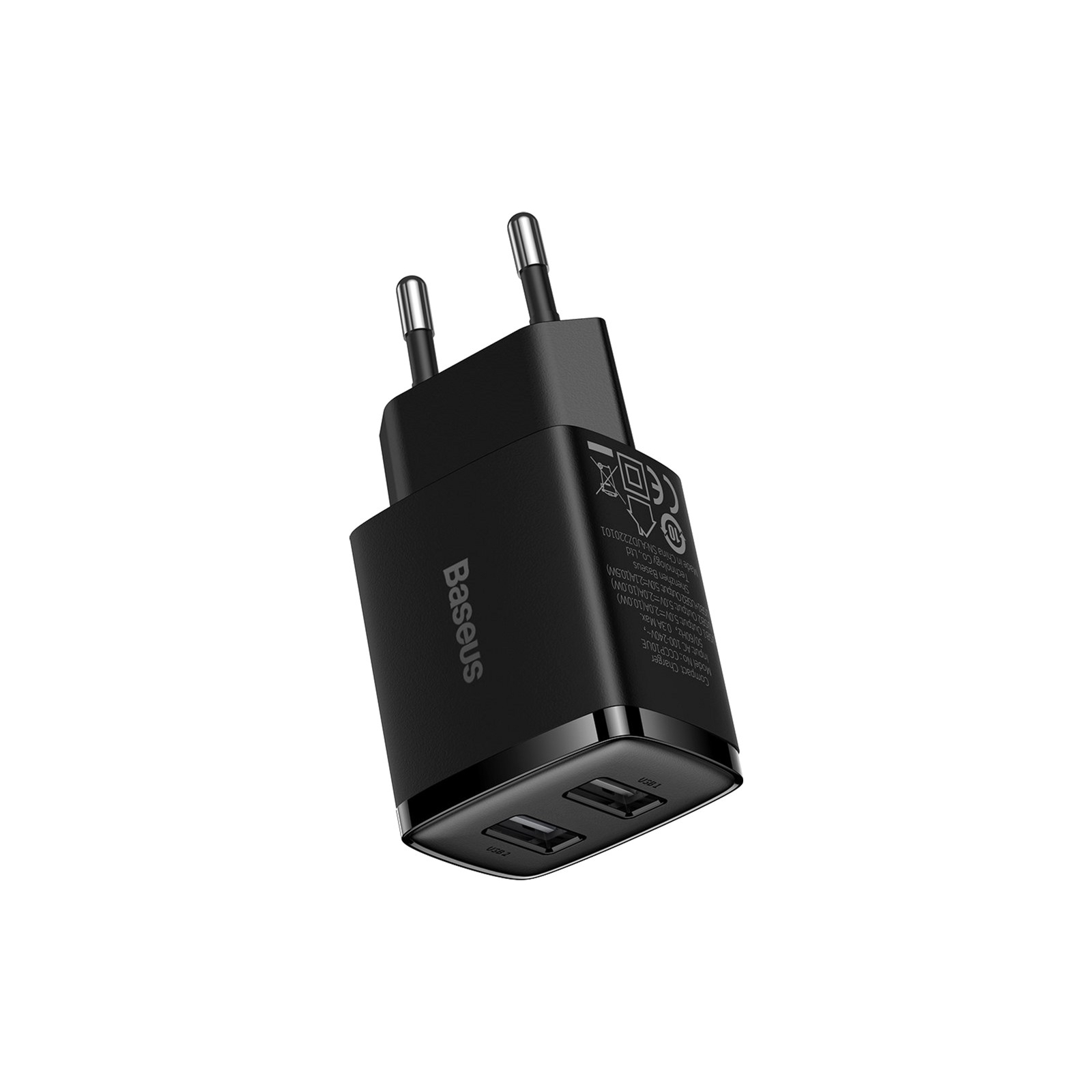 Зарядний пристрій Baseus Compact Charger 2U Black (CCXJ010201) зображення 3