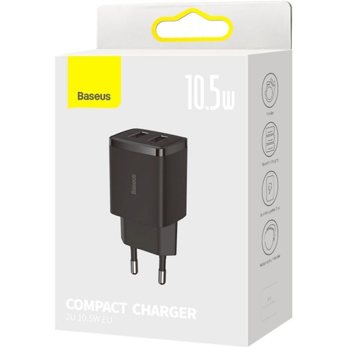 Зарядное устройство Baseus Compact Charger 2U White (CCXJ010202) изображение 8