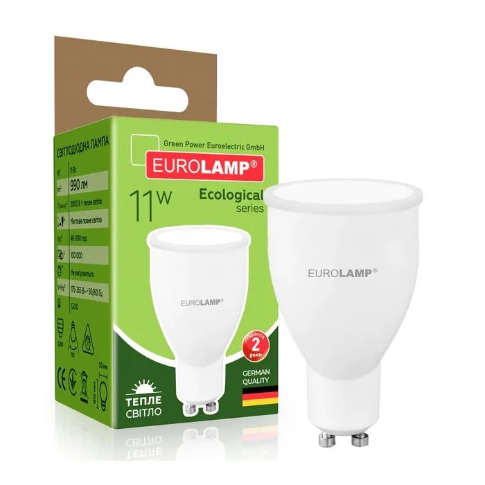 Лампочка Eurolamp LED SMD MR16 11W 990Lm GU10 3000K 220V (LED-SMD-11103(P)) изображение 2