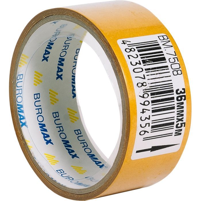 Скотч Buromax двосторонній на поліпропіленовій основі 36 мм х 5 м (BM.7508) зображення 2