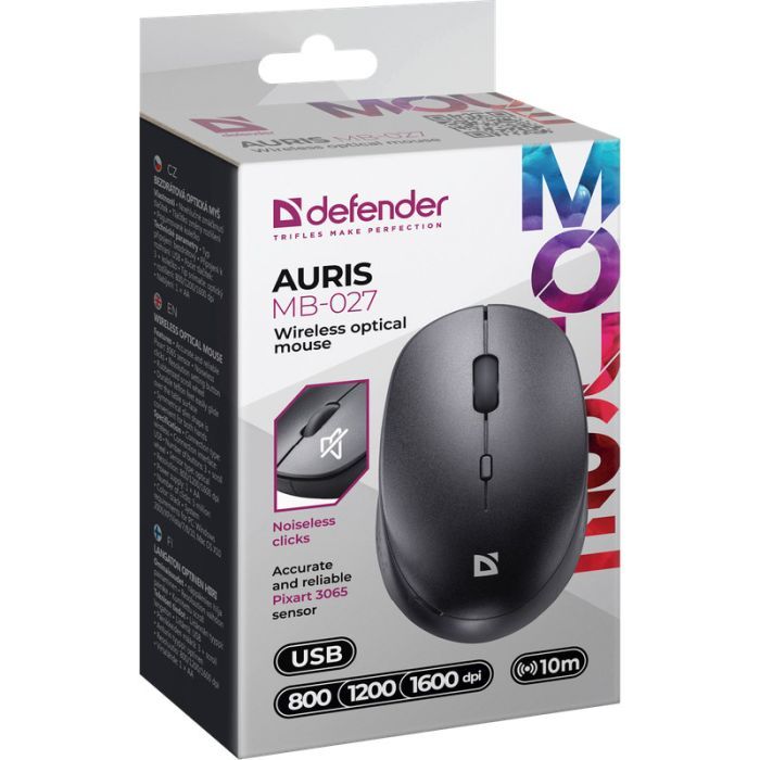 Мышка Defender Auris MB-027 Silent Wireless White (52028) изображение 5