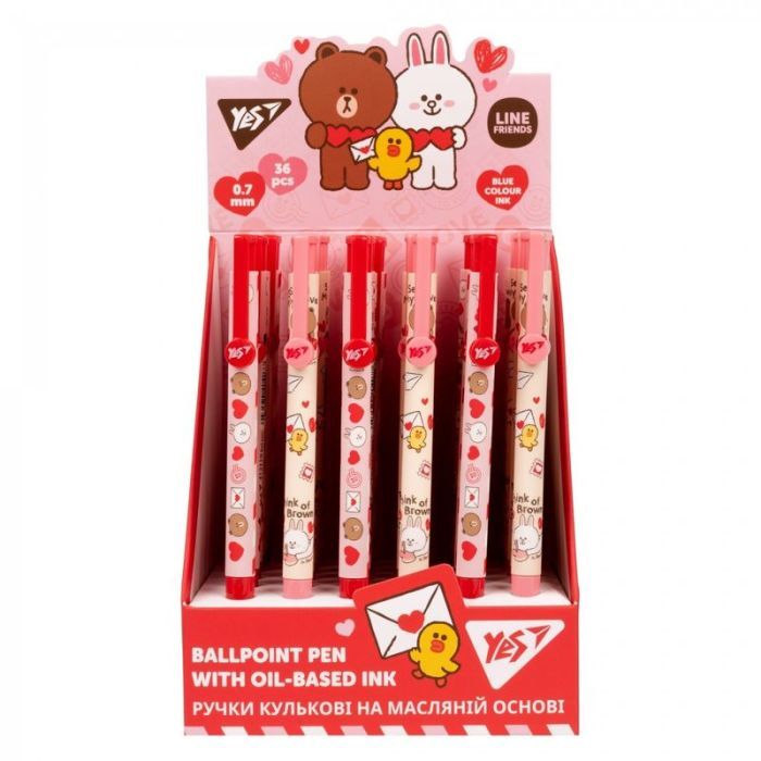 Ручка шариковая Yes Line Friends Love Letter автоматическая 0,7 мм синяя (412119) изображение 4
