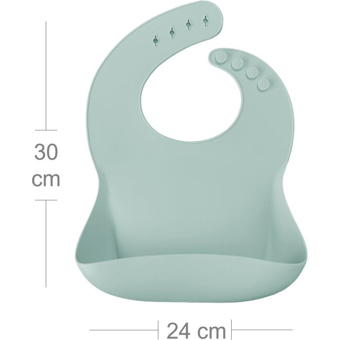 Слинявчик MinikOiOi силіконовий 100% Basics-Bib 2 шт (River Green/Powder Grey) (101020067) зображення 5