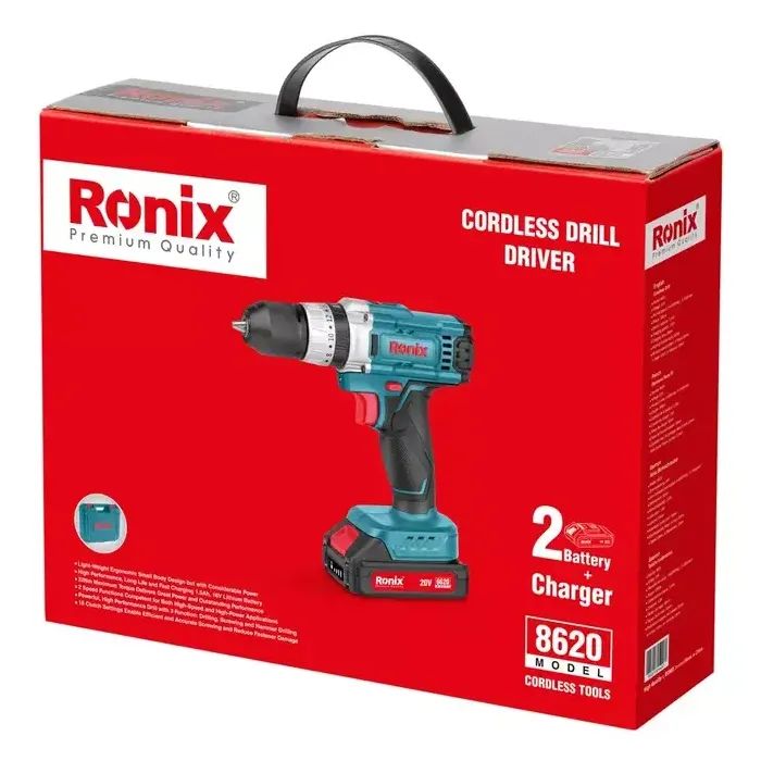Шуруповерт Ronix аккумуляторный 20В, 1.5Ah x 2 (8620) изображение 11