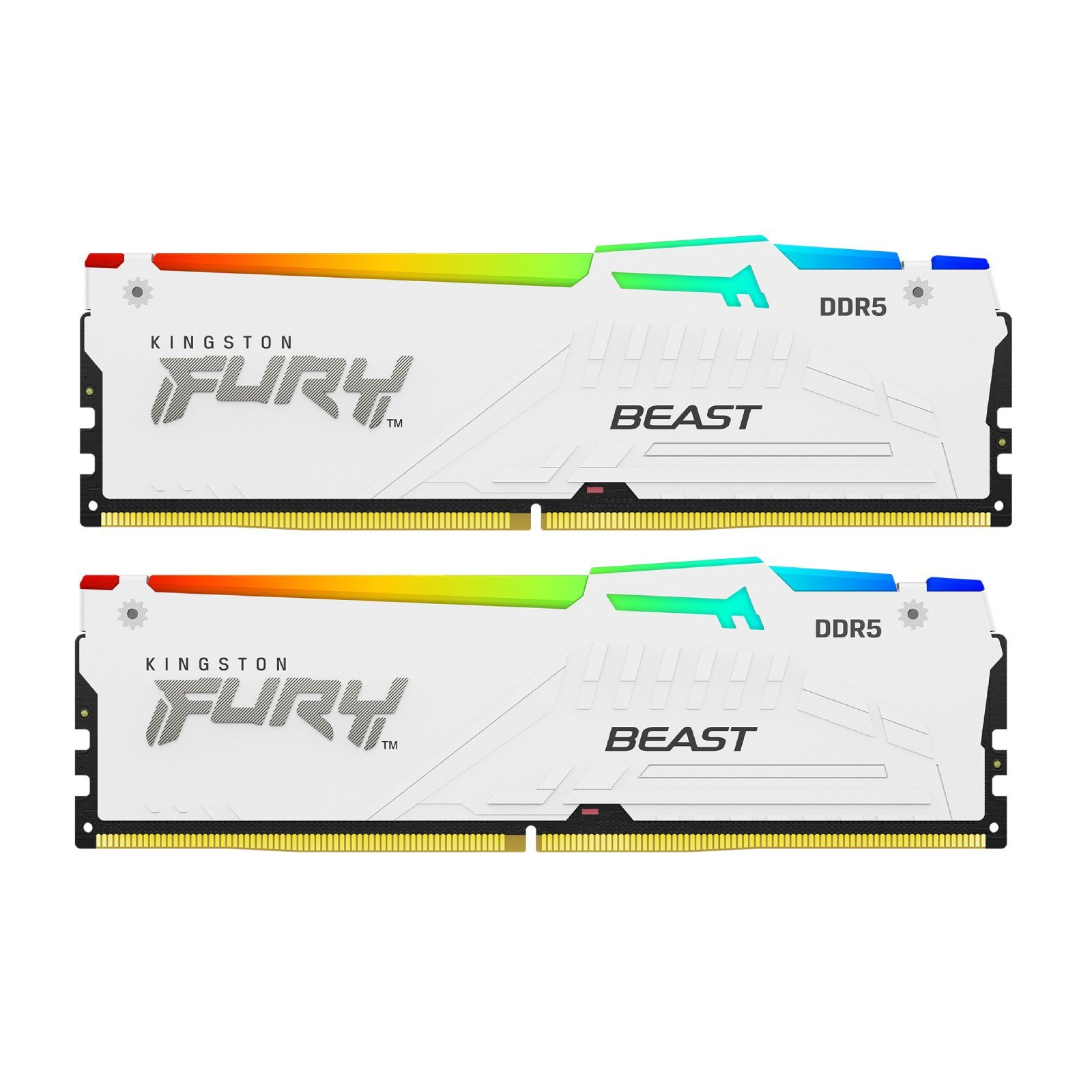 Модуль памяти для компьютера DDR5 32GB (2x16GB) 5200 MHz Beast White RGB Kingston Fury (ex.HyperX) (KF552C36BWEAK2-32)