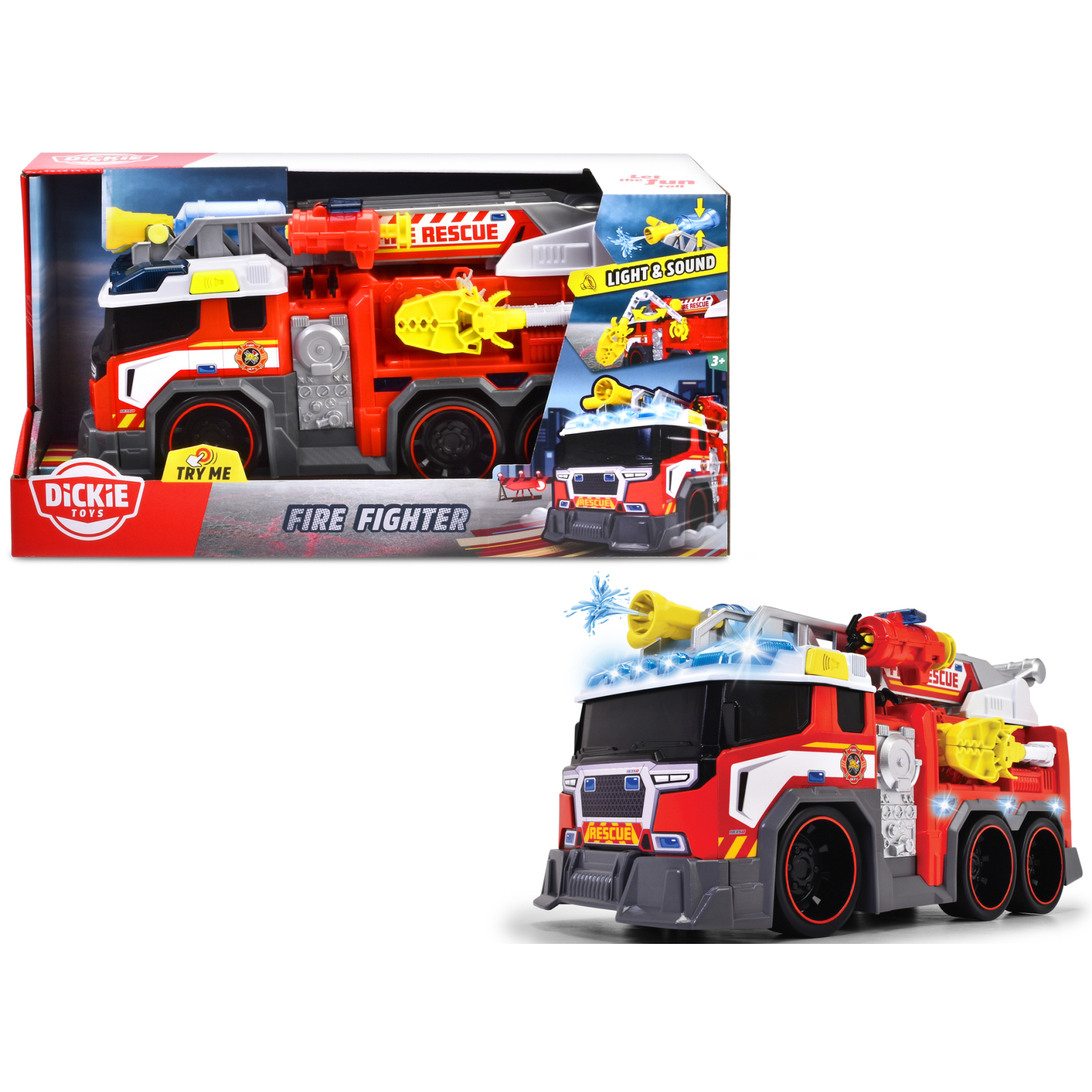 Спецтехніка Dickie Toys Пожежна машина Борець з вогнем зі звуком та світловими ефектами 46 см (3307000) зображення 2