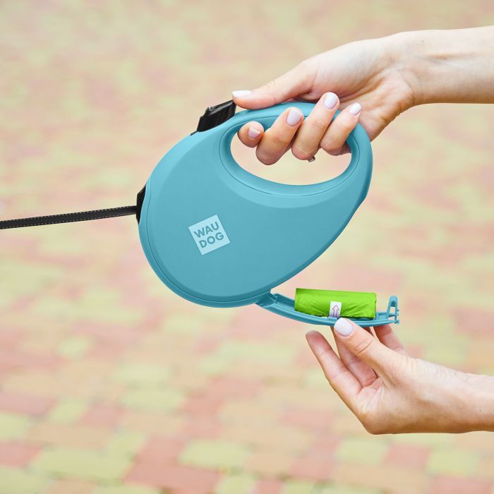 Повідець для собак WAUDOG R-leash з контейнером для пакетів L до 40 кг 5 м помаранчевий (26294) зображення 6
