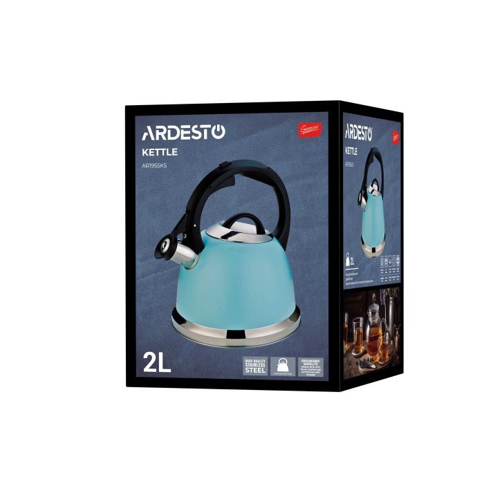 Чайник Ardesto Gemini 2 л Блакитний Тіффані (AR1955KS) изображение 8