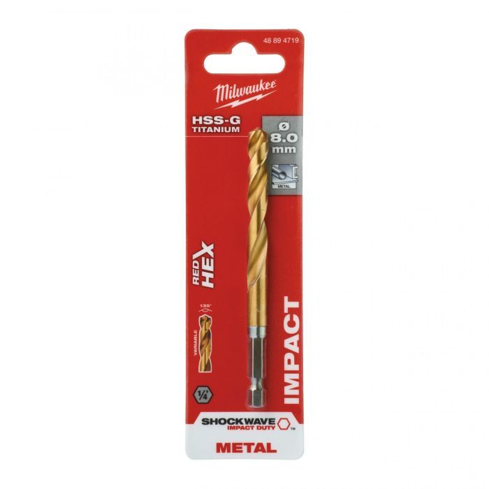 Сверло Milwaukee по металлу RedHEX HSS-G TiN, 12,0 мм (48894727) изображение 3
