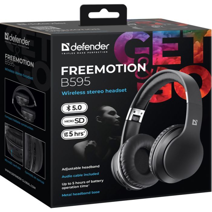 Наушники Defender FreeMotion B595 Bluetooth Black (63595) изображение 6