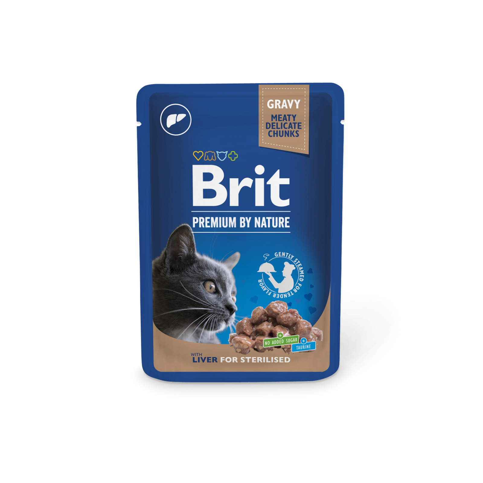 Вологий корм для кішок Brit Premium з печінкою для стерилізованих 100 г (8595602548453)