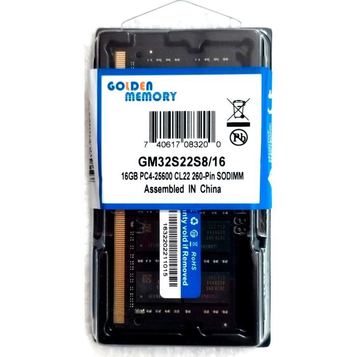 Модуль памяти для ноутбука SoDIMM DDR4 16GB 3200 MHz Golden Memory (GM32S22S8/16) изображение 2