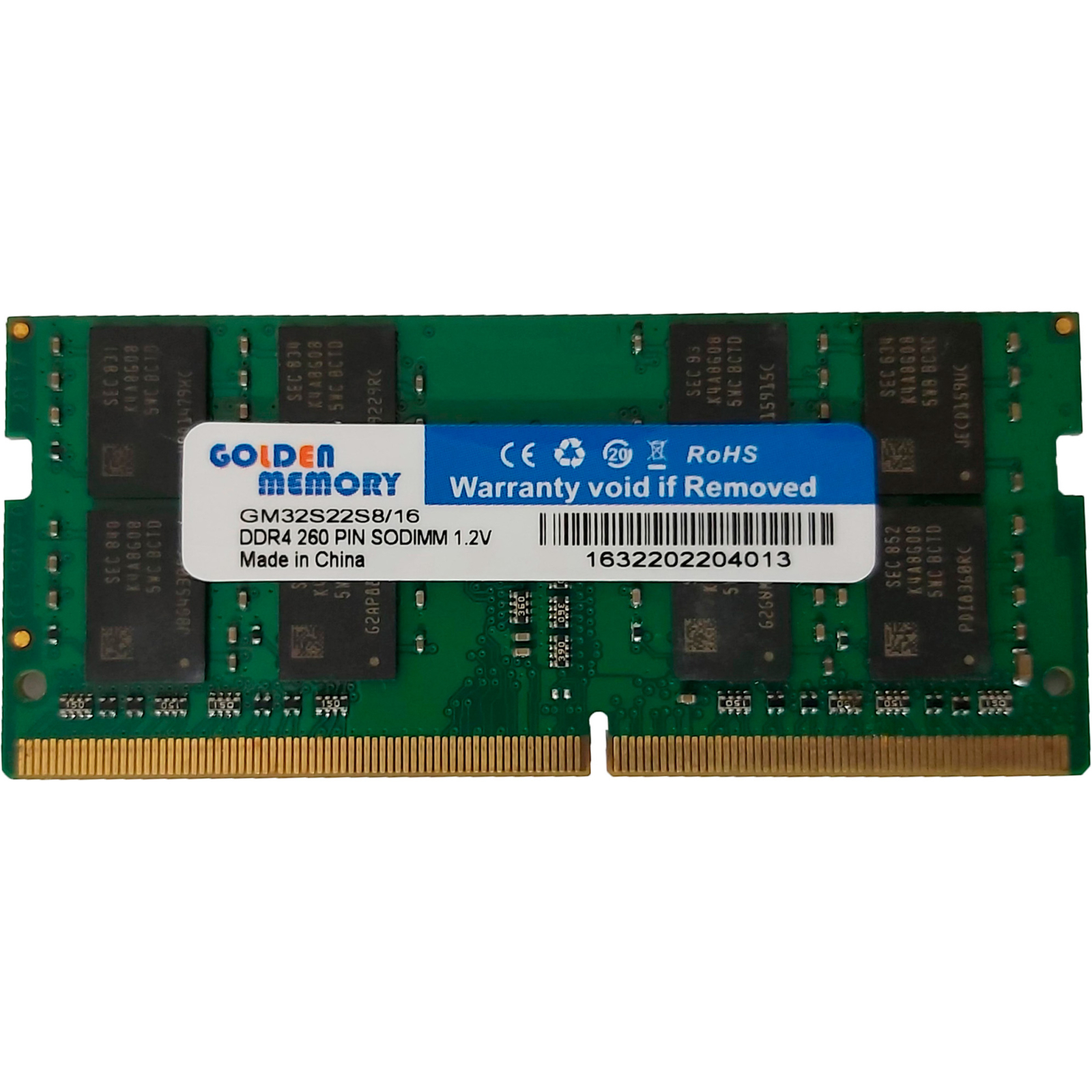 Модуль памяти для ноутбука SoDIMM DDR4 8GB 3200 MHz Golden Memory (GM32S22S8/8)