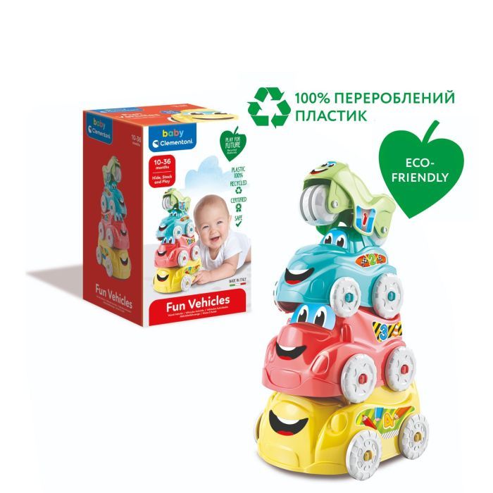 Розвиваюча іграшка Clementoni пірамідка Fun Vehicles (17111) зображення 7