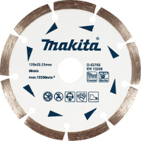 Фото - Круг відрізний Makita   алмазний по бетону та мармуру сегмент 125x22.23 мм ( 