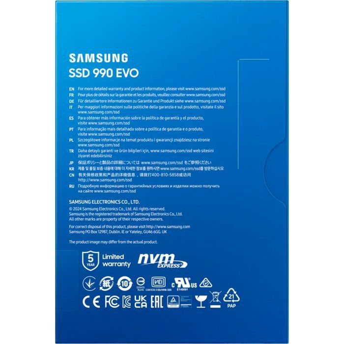 Накопичувач SSD M.2 2280 2TB 990 EVO Samsung (MZ-V9E2T0BW) зображення 7