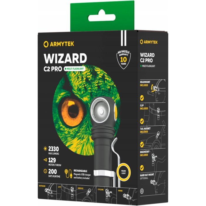 Фонарь Armytek Wizard C2 Pro Marnet USB Warm (F08701W) изображение 8