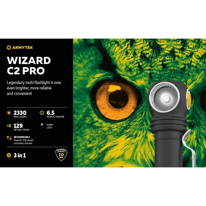 Фонарь Armytek Wizard C2 Pro Marnet USB Warm (F08701W) изображение 9