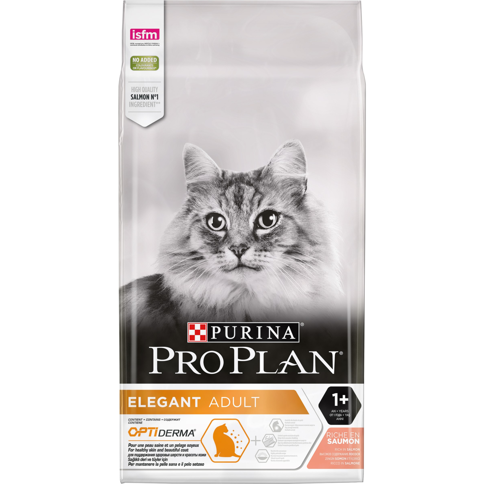 Сухой корм для кошек Purina Pro Plan Elegant с лососем 10 кг (7613036529235) изображение 2