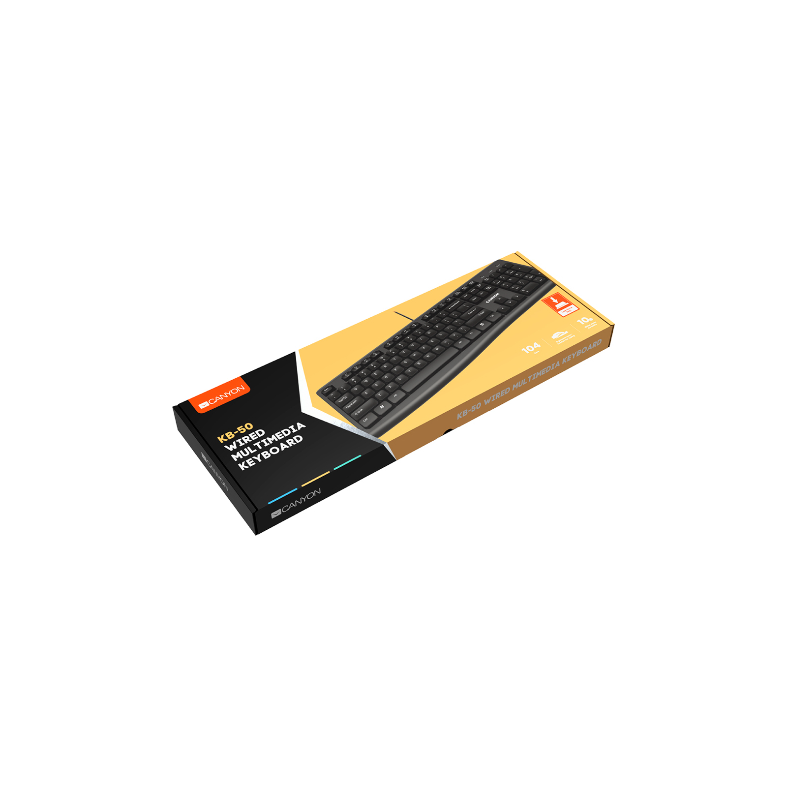 Клавіатура Canyon KB-50 Slim USB UA Black (CNE-CKEY5) зображення 4