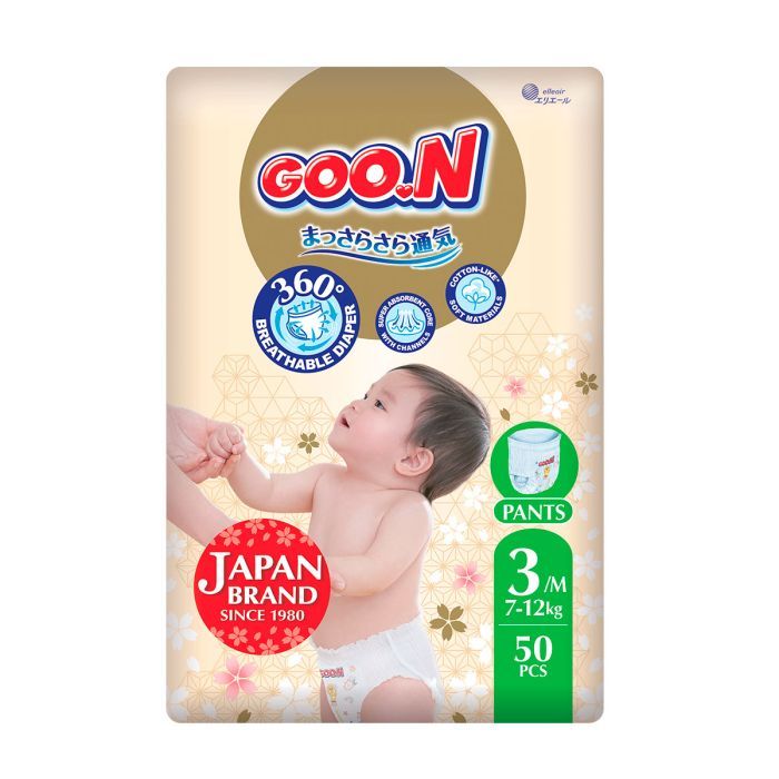 Подгузники GOO.N Premium Soft Трусики 7-12 кг Размер 3 M 50 шт (F1010101-156)