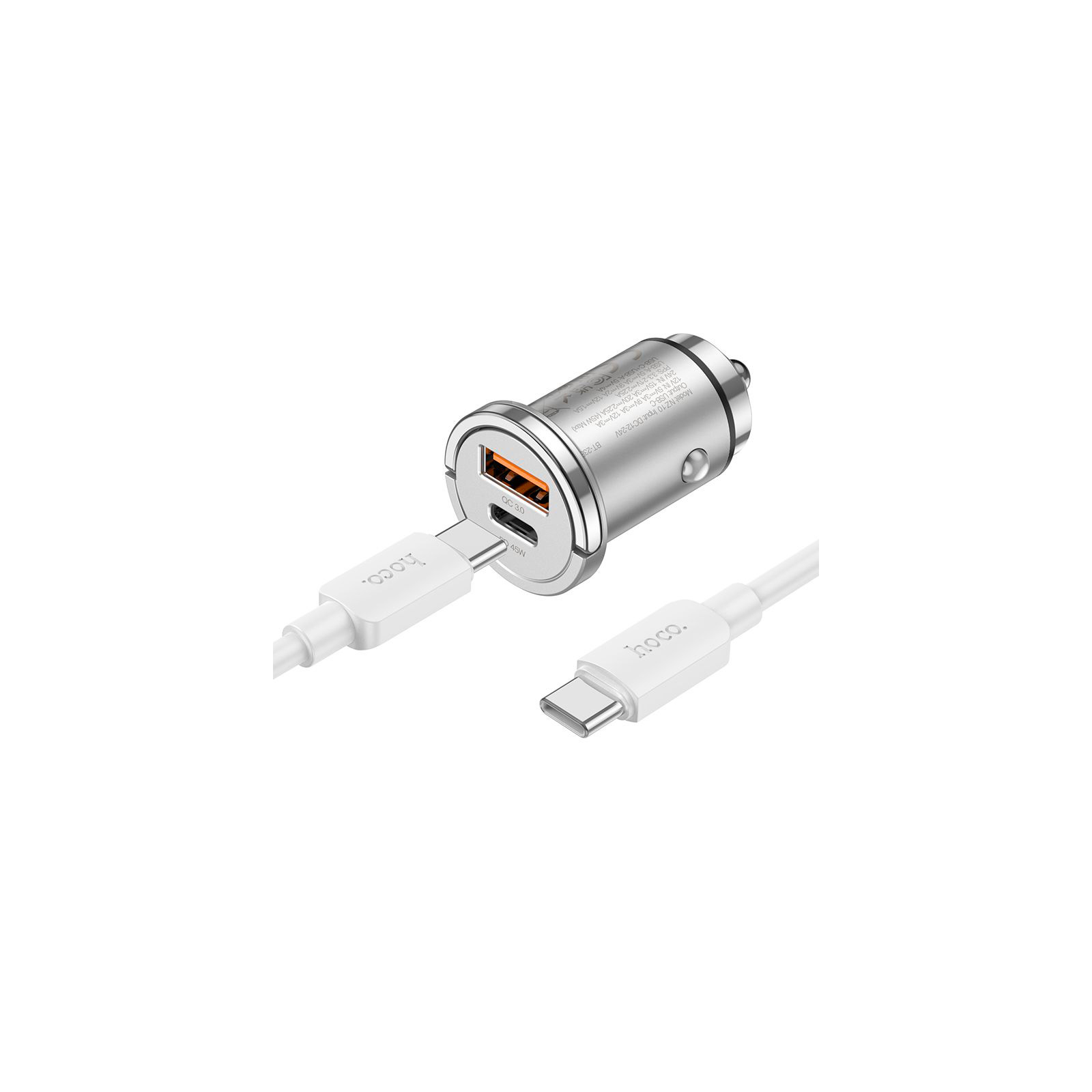 Зарядное устройство HOCO NZ10 Handy USB-A/Type-C Silver (6942007601849) изображение 6