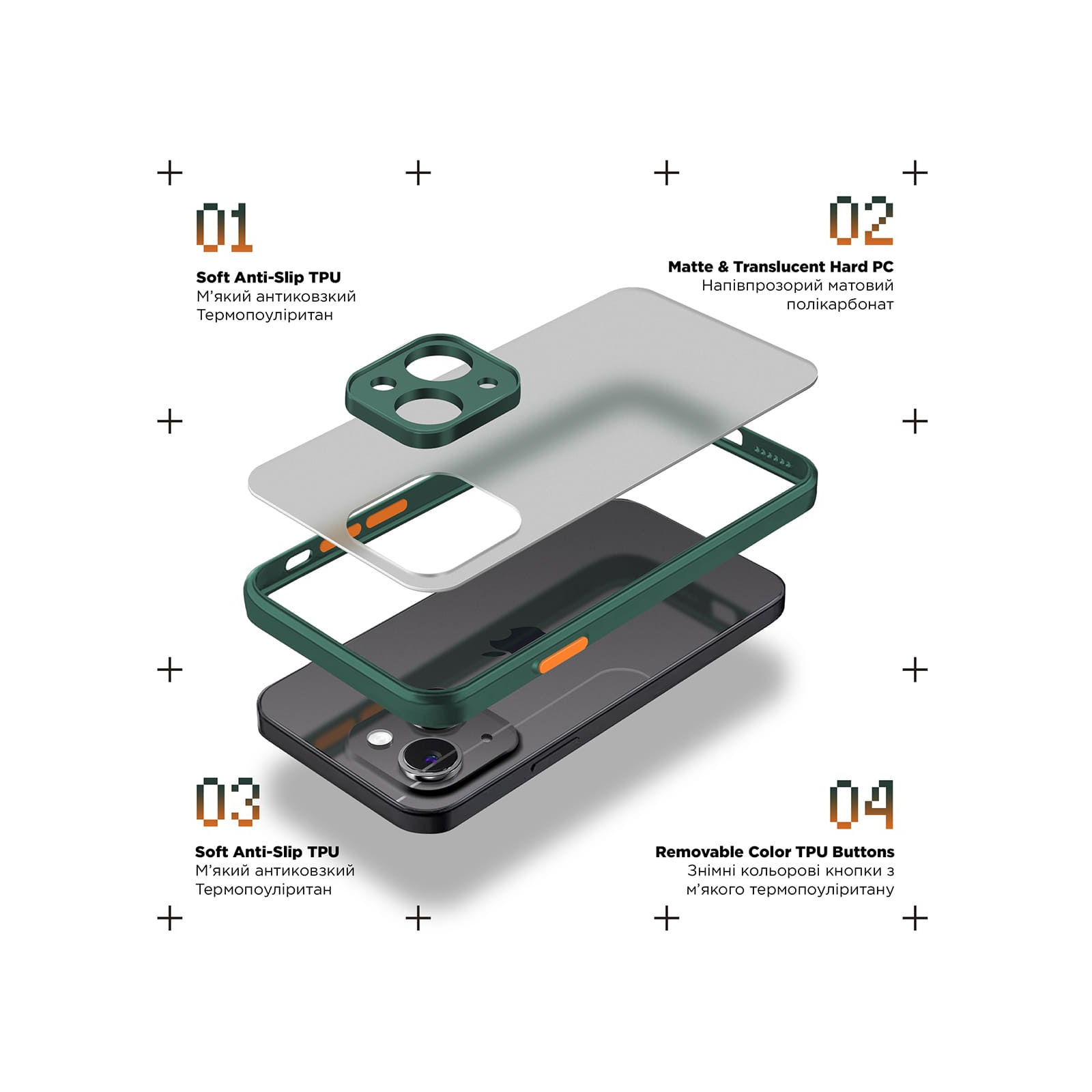 Чехол для мобильного телефона Armorstandart Frosted Matte Xiaomi Poco X6 Pro 5G Dark Green (ARM73372) изображение 2