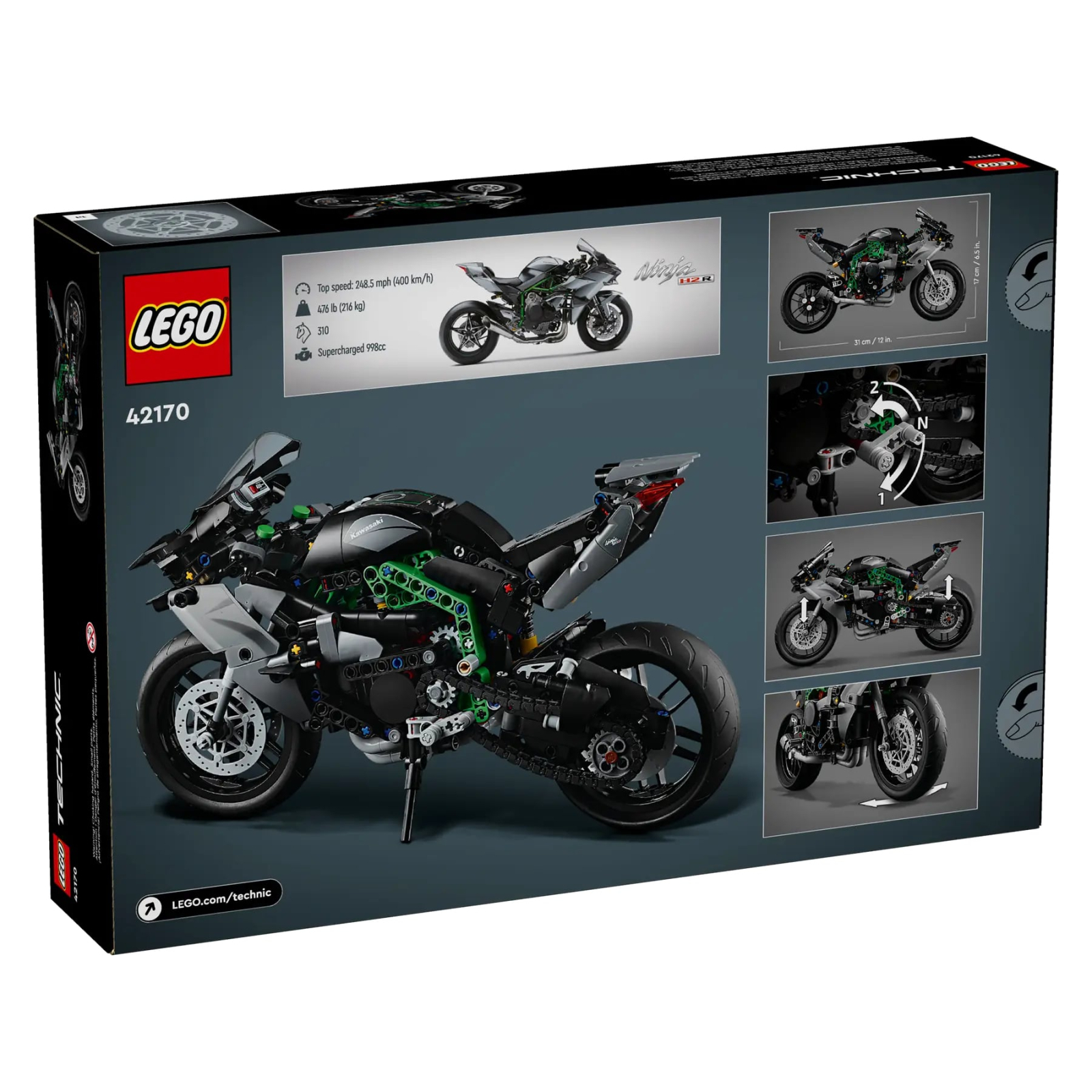 Конструктор LEGO Technic Мотоцикл Kawasaki Ninja H2R 643 детали (42170) изображение 7