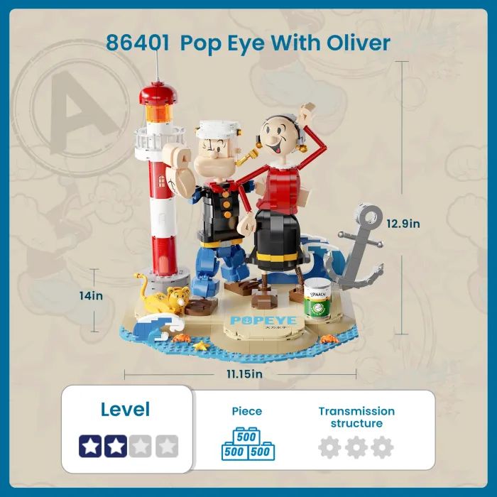 Конструктор Pantasy Popeye Папай з Оливою (86401) зображення 7