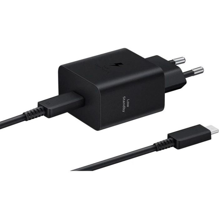 Зарядное устройство Samsung 45W Compact Power Adapter (w C to C Cable) Black (EP-T4511XBEGEU)