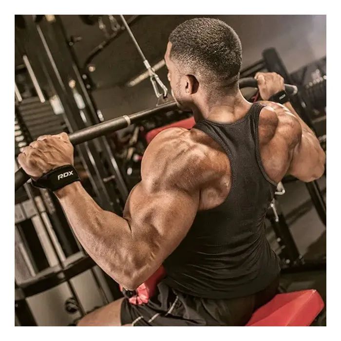Кистьові лямки RDX S4 Gym Cotton Gel Straps Red Plus (WAC-S4R+) зображення 5