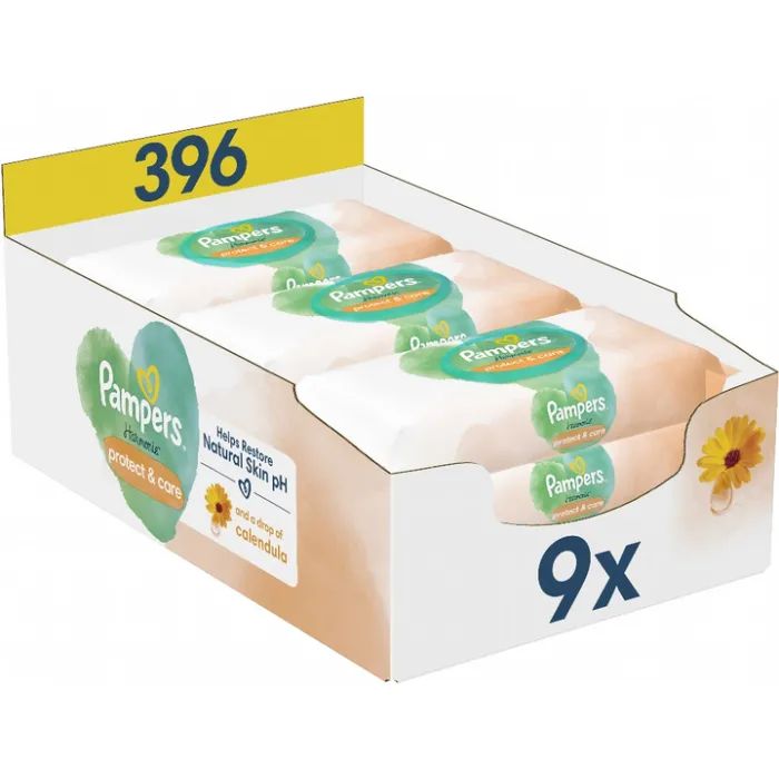 Дитячі вологі серветки Pampers Harmonie Protect&Care з календулою 44 шт (8700216250641)