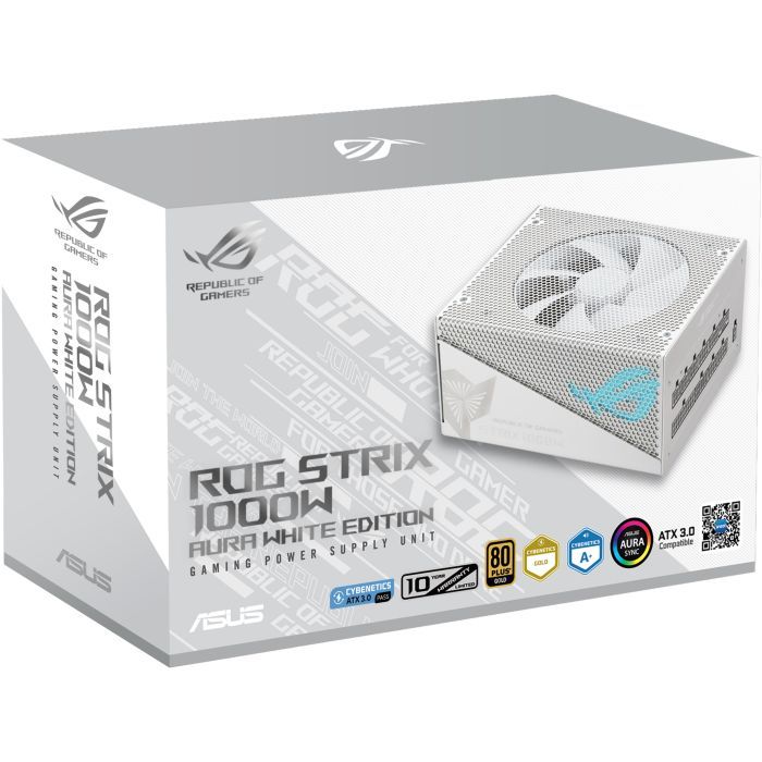 Блок живлення ASUS 1000W ROG Strix PCIE5 Gold Aura White Edition (90YE00P5-B0NA00) зображення 9