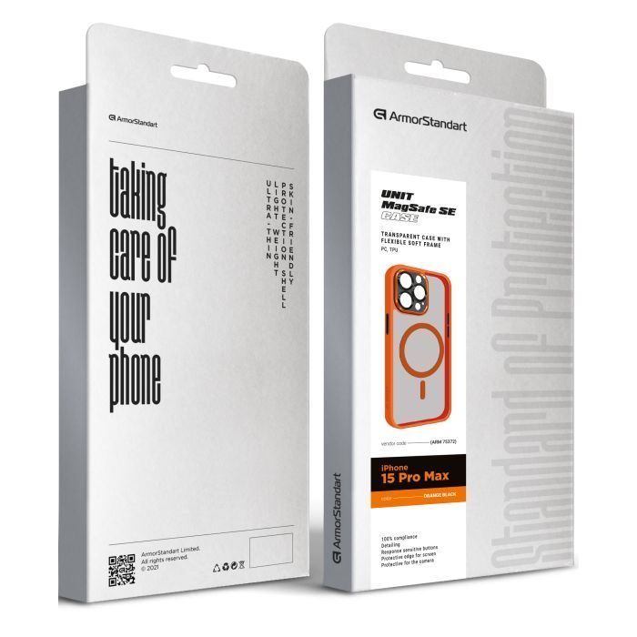 Чехол для мобильного телефона Armorstandart Unit MagSafe SE Apple iPhone 15 Pro Max Black Orange (ARM75363) изображение 2