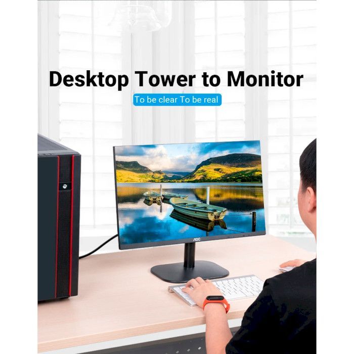 Кабель мультимедийный VGA M to VGA M 1.5m ferrite Vention (DAEBG) изображение 4