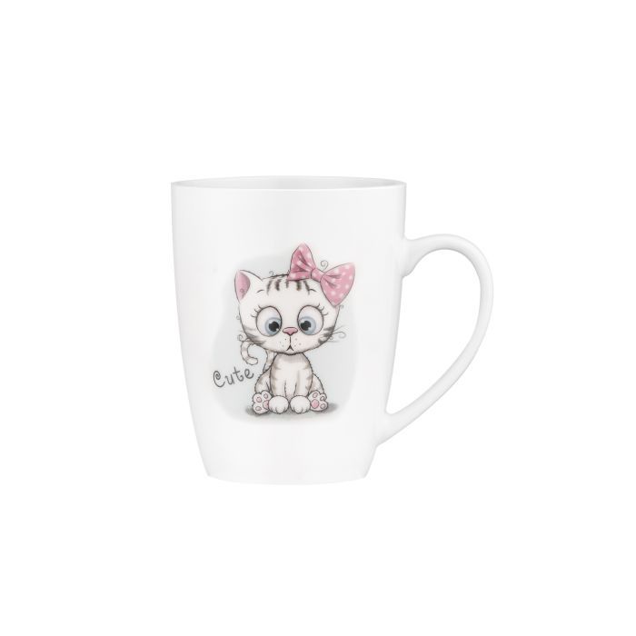 Чашка Ardesto Cute, 320мл, порцеляна, нержавіюча сталь, білий (AR3040BS) зображення 4
