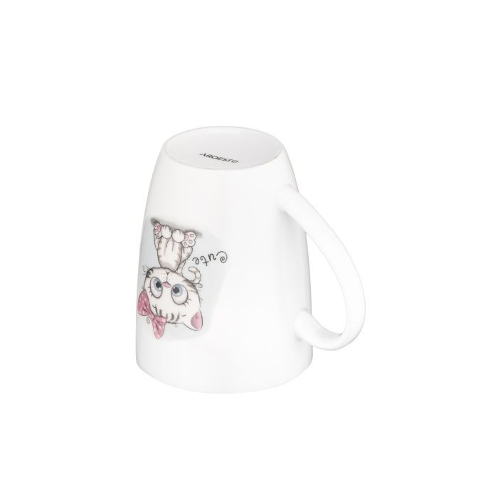 Чашка Ardesto Cute, 320мл, порцеляна, нержавіюча сталь, білий (AR3040BS) зображення 7