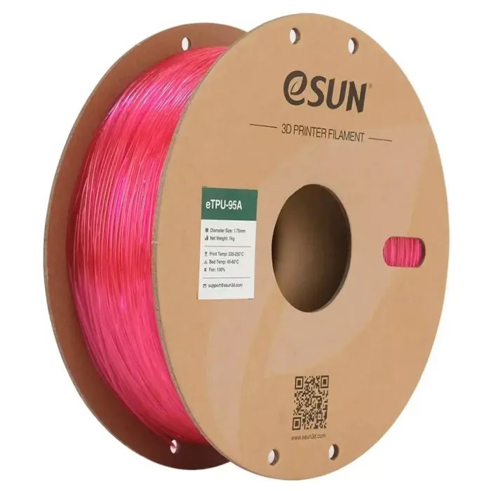 Пластик для 3D-принтера eSUN eTPU-95A 1кг, 1.75мм, pink transparent (ETPU-95A175GP1)