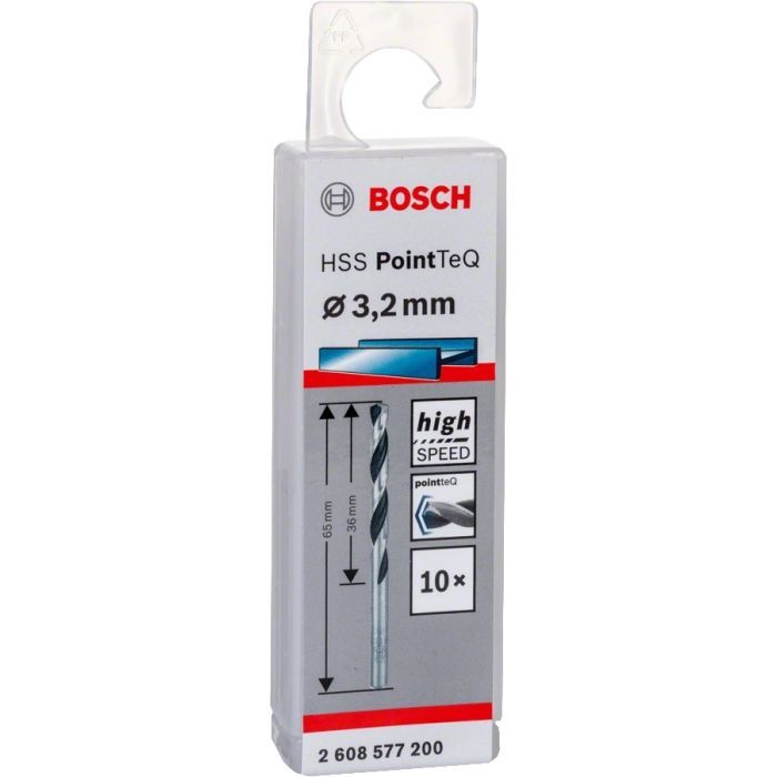 Свердло Bosch по металу HSS-PointTeQ, 3.2х36х65мм, 10шт (2.608.577.200) зображення 2