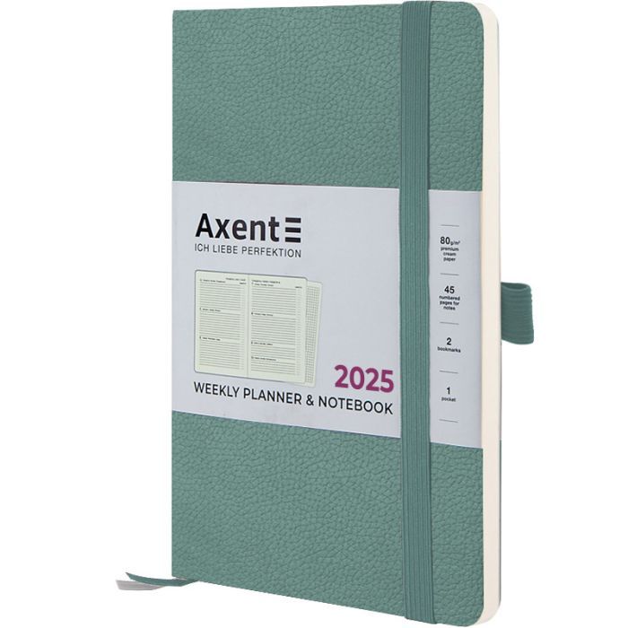 Тижневик Axent датований 2025 Partner Soft Skin 125х195 мм, сіро-лазурний (8509-25-48-A) зображення 6