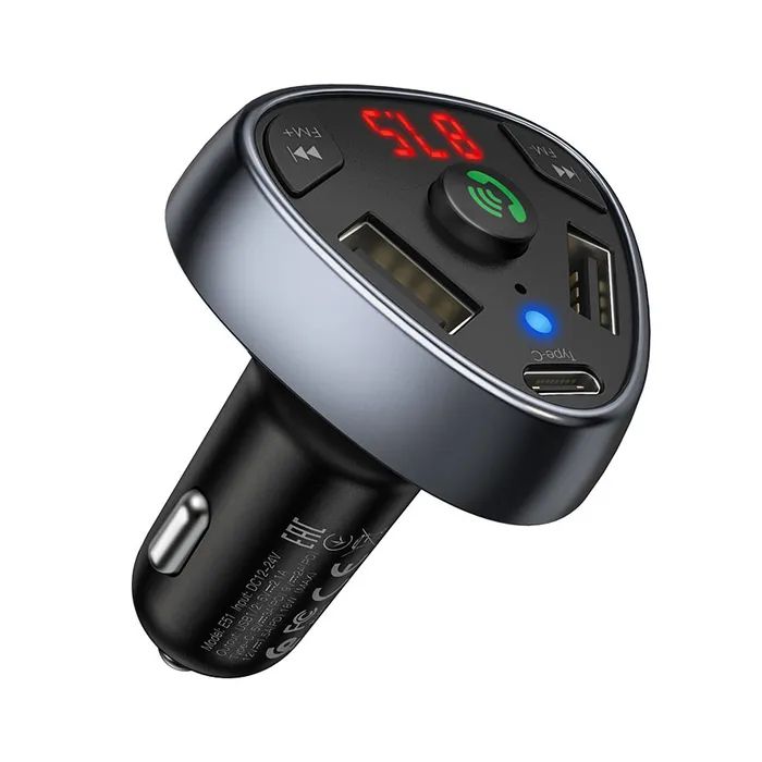 FM модулятор HOCO E51, Black, Box (HOCO E51) зображення 2