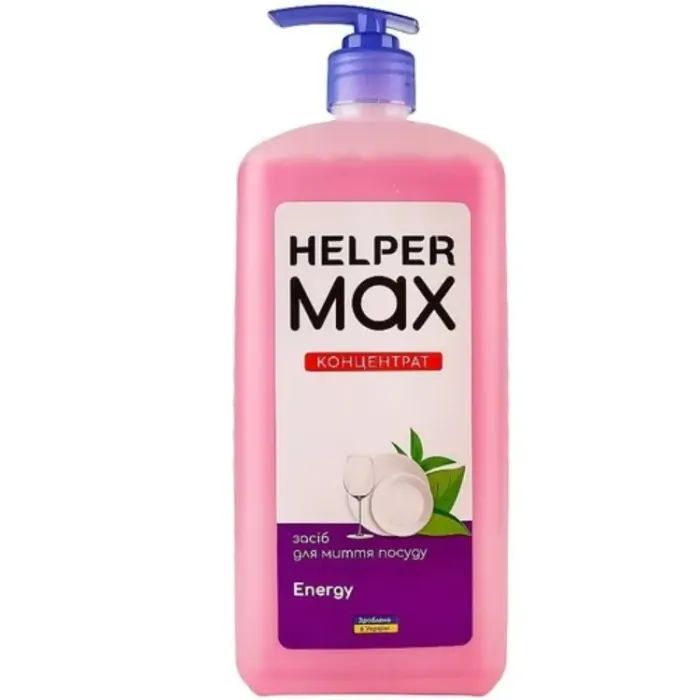 Средство для ручного мытья посуды Helper Max Energy Концентрат 1 л (4820183971982)