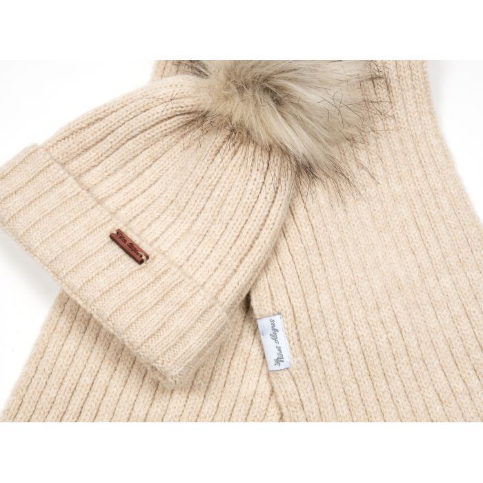 Шапка детская Na с шарфом (NA 1180-52-beige) изображение 4